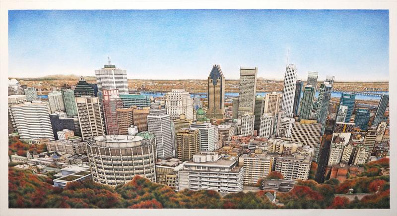 Hyperrealistic Montreal cityscape drawing by Remrov