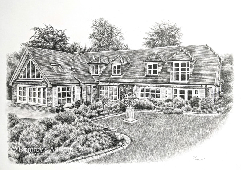 Realistic pencil drawing of a house by Remrov